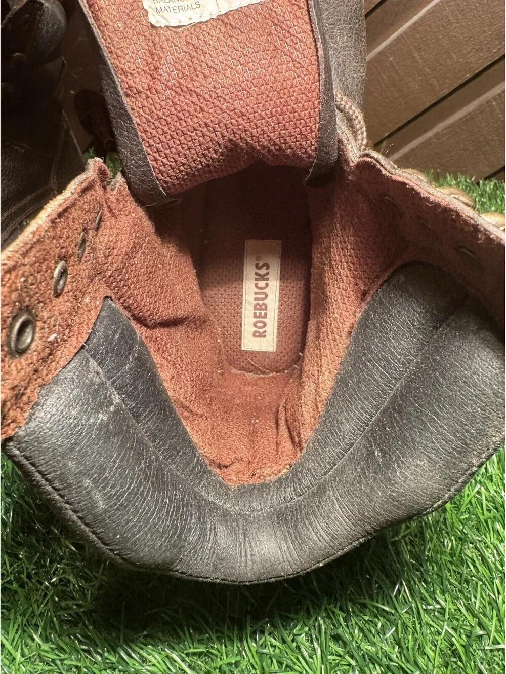 Vintage Sears Roebucks Work Boots Mens 10 D Leather Brown Lug Sole Style 86909